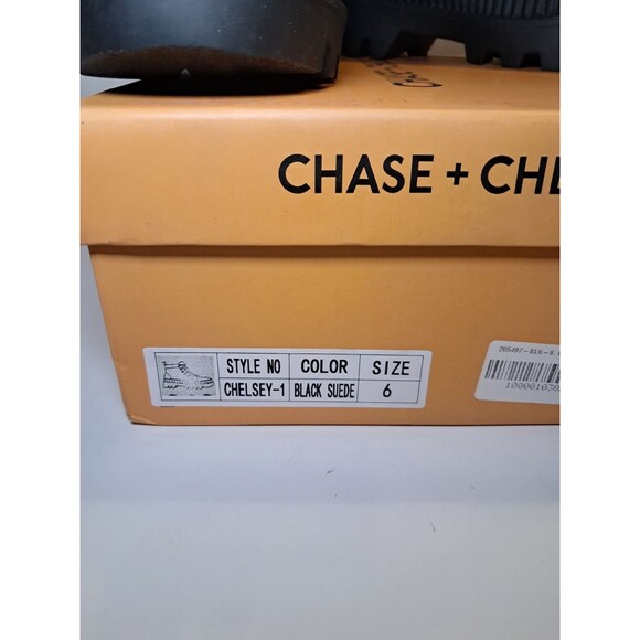 Chase + Chloe Size 6 Chelsey-1 Faux Suede Combat Boots Lace Up Black NIB - Picture 3 of 10